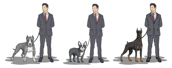 Hombre Con Perro Amistad Con Perro Hombre Con Mascota — Vector de stock