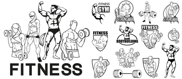 Palestra Fitness Logo Fitness Training Grafica Vettoriale Progettare — Vettoriale Stock