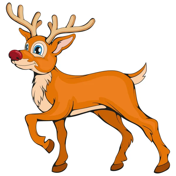 クリスマスの鹿は 白い背景で隔離 正月休み クリスマス鹿 冬の文字の頭 別の新しい年の文字 冬の祭典 鹿は冬の服に身を包んだ 新しい年 — ストックベクタ