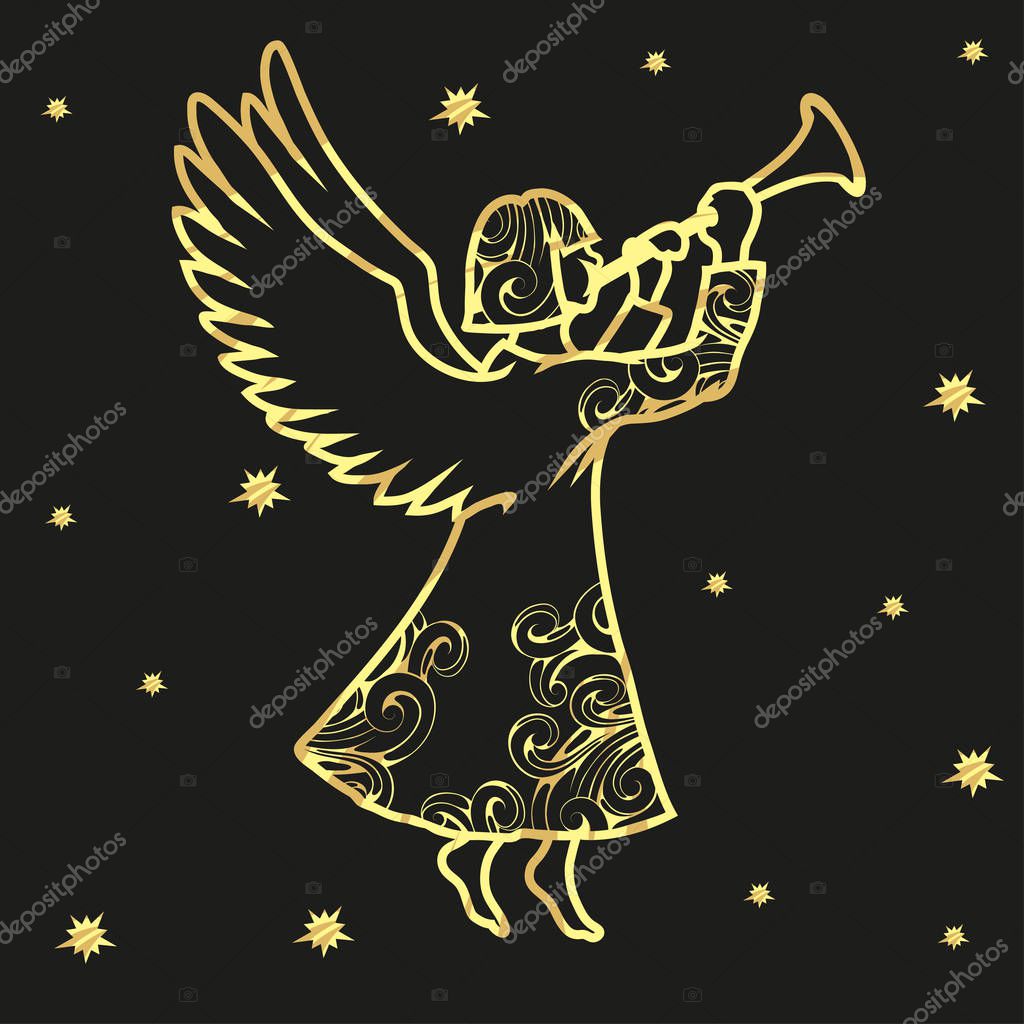 Christmas angel isolated on white background. New Year's holiday. Christmas angel. Winter character head. Funny christmas character. Winter celebration. Angel dressed in winter clothes. New Year angel