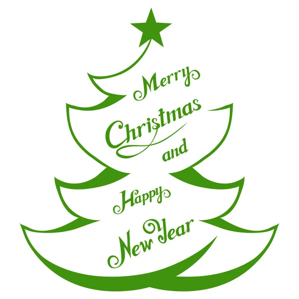 Vánoční Strom Izolovaných Bílém Pozadí Nový Rok Dovolená Vánoční Jedle — Stockový vektor