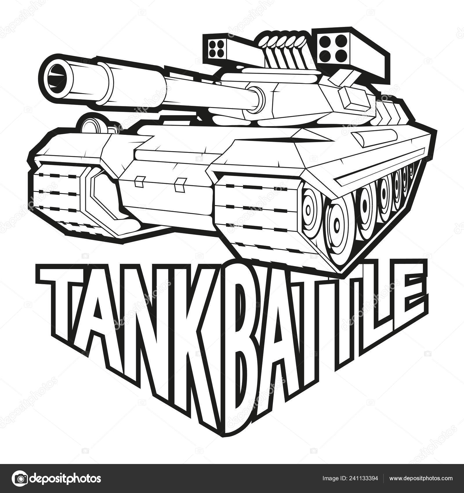 Battle Tank Logo Vector Graphics Design Stock Vector by