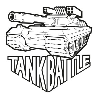 savaş tankı logosu, vektör grafik tasarım