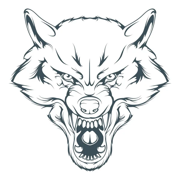 Black White Angry Wolf Drawing Stock Illustration 1308276910 | Shutterstock