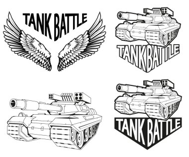 savaş tankı logo, tasarım vektör grafiği