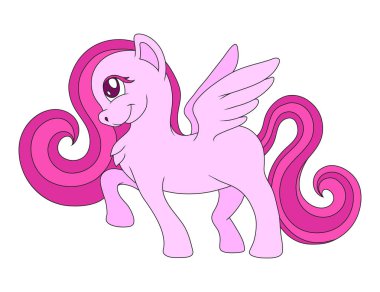 şirin pegasus, vektör grafik tasarımı için çizgi film