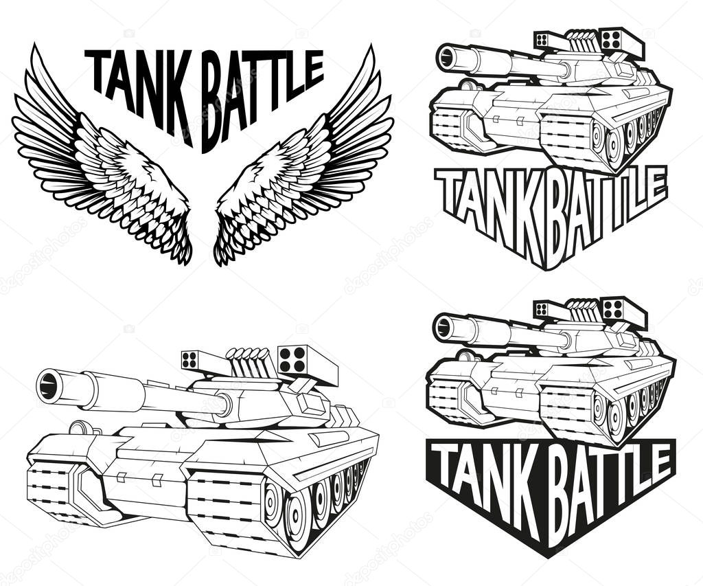 battle tank logo, vector graphic to design