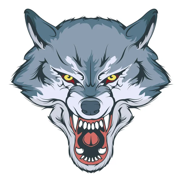 Dibujo Vectorial Cabeza Lobo Dibujo Cara Lobo Dibujo Color Cabeza — Vector de stock