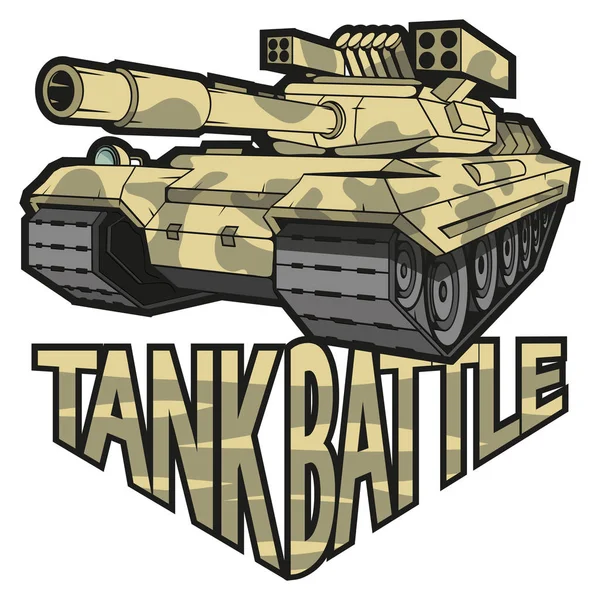 Färgade Battle Tank Logotyp Vektorgrafik Att Utforma — Stock vektor