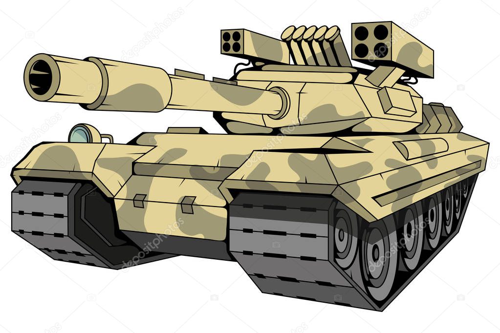 battle tank logo, camouflage tank, battle tank colored drawing, vector graphics to design