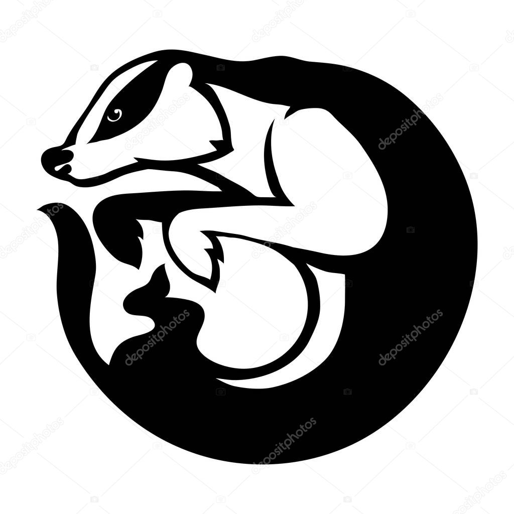 badger logo design in circle, vector graphics to design