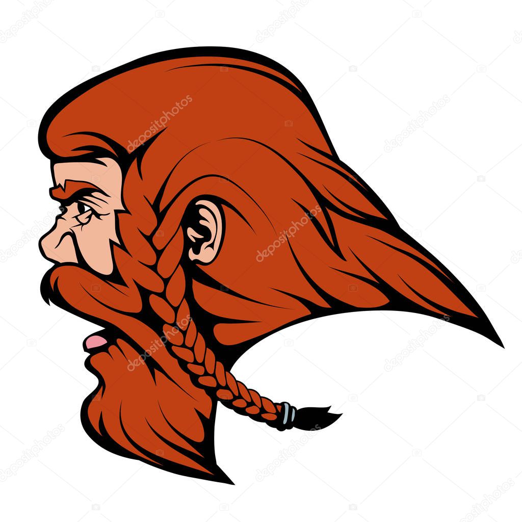 viking warrior suitable as logo or team mascot, viking logo, vector graphics to design