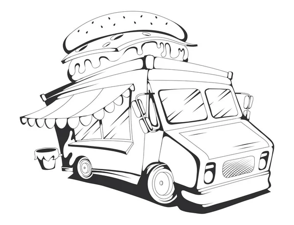 Fast food trucka. Grafiki wektorowej do projektowania. — Wektor stockowy