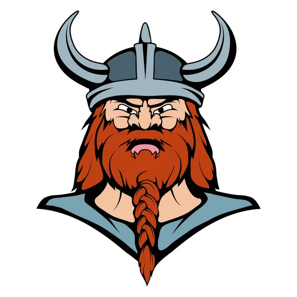 Viking Mascot Graphic, cabeza vikinga adecuada como logotipo para la mascota del equipo, guerrero vikingo en casco de combate, gráfico vectorial para diseñar — Archivo Imágenes Vectoriales