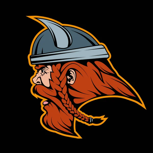 Viking logotipo mascote cabeça, vetor gráfico para projetar — Vetor de Stock