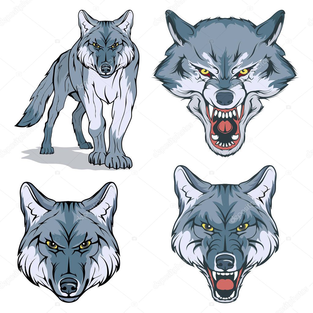 Wolf vector set , vector graphic to design