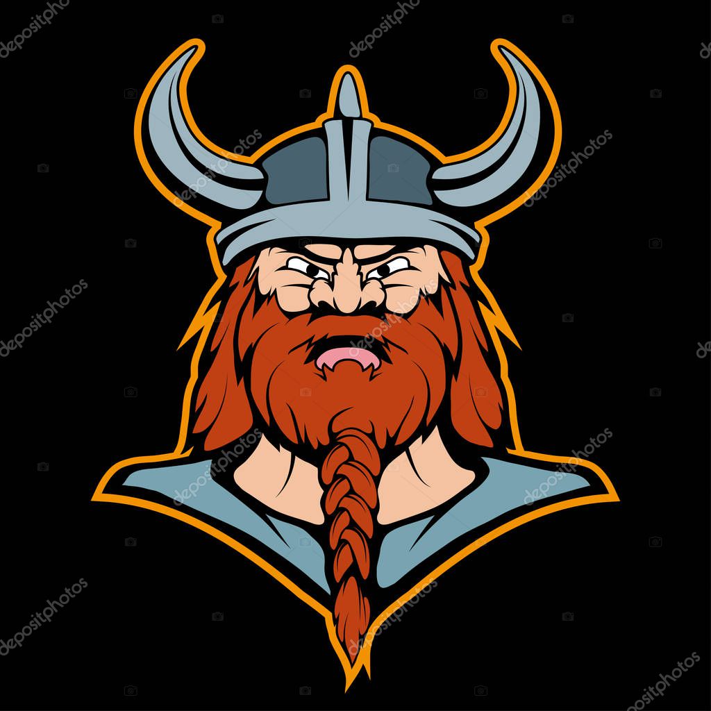 Viking head mascot logo , vector graphic to design