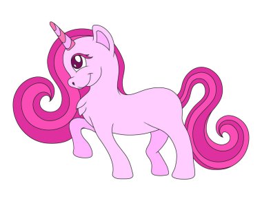 sevimli çizgi tek boynuzlu at, vektör grafik tasarım