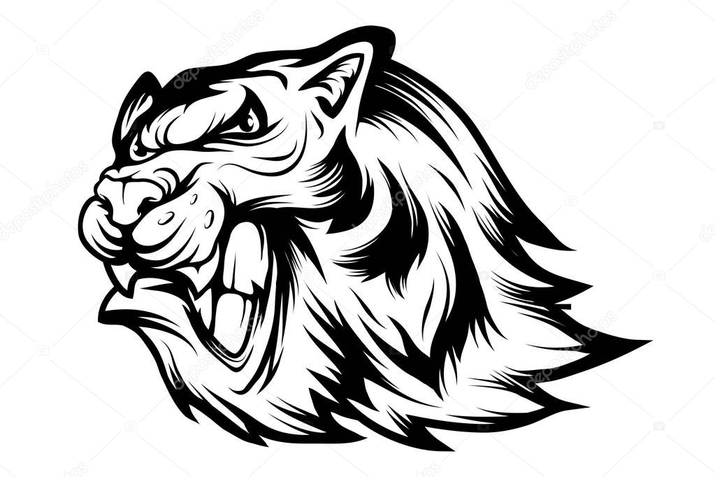 Bengal Tiger sports mascot logo. Tiger mascot. Angry tiger face. Vector graphics to design