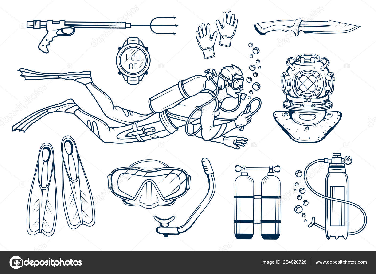 15+ Scuba Diving Gear Drawing