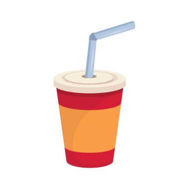 Cola Kağıt Bardak. Fast Food. Lezzetli Sokak Yiyecek ve İçecek. Taze Fast Food Ürün. Bir Pipet ile Lezzetli Cola. Hızlı Yemek Diyeti. Büyük En İyi Cola Kağıt Bardak. Sağlıklı yemek değil. Tasarıma vektör grafikleri.