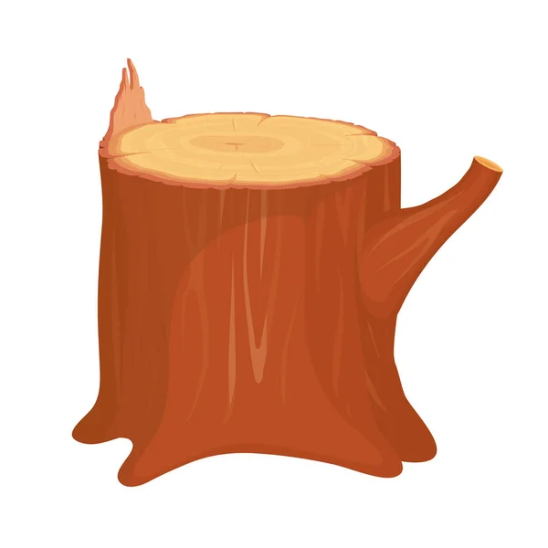 Tree Stump. Cartoon Tree Stump on white background. Vector Graphics to Design. — Stock Vector