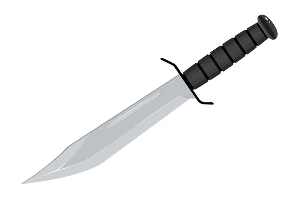 Боевой нож. Специальный тактический нож. Охотничье оборудование. Символ краевого оружия. Векторная графика . — стоковый вектор