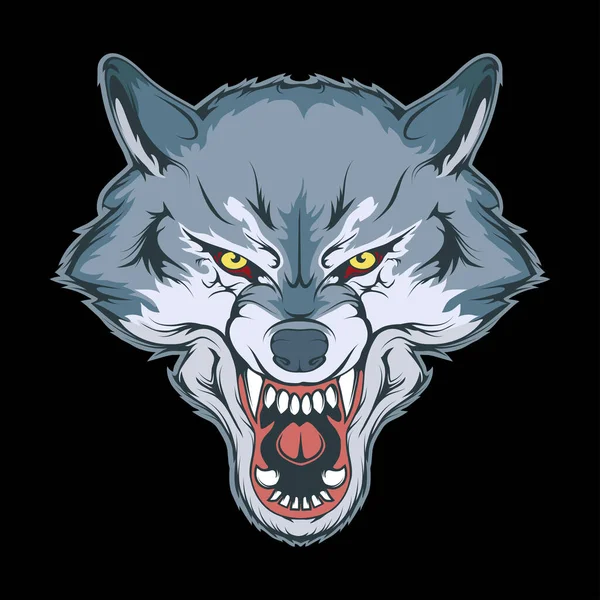 Illustration Vectorielle Loup Animal Colère Pour Tatouage Shirt Imprimé Illustration — Image vectorielle