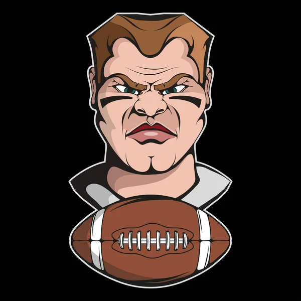 Ilustración Vectorial Jugador Rugby Gamer Para Tatuaje Camiseta Impresión Ilustración — Archivo Imágenes Vectoriales