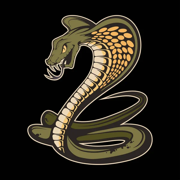 Zdjęcie Królewskiej Kobry Wąż Tatuażu Lub Odcisku Koszulki Ilustracja Węża — Wektor stockowy