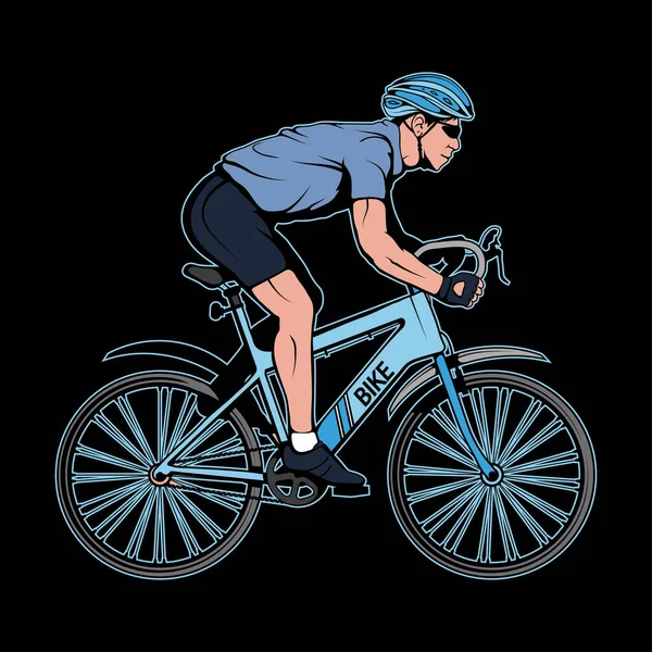 Illustratie Van Een Fietser Fiets Voor Tatoeage Shirt Print Man — Stockvector