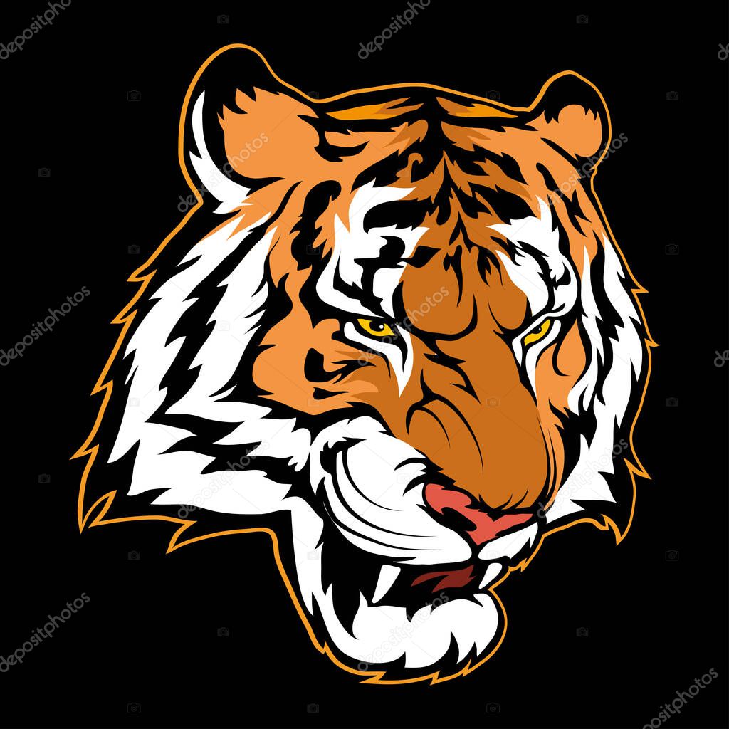 Ilustración Vectorial Del Tigre Animal Salvaje Para Tatuaje Estampado  Camiseta Vector de stock por ©korniakovstock@gmail.com 385881786, image size:1024x1024