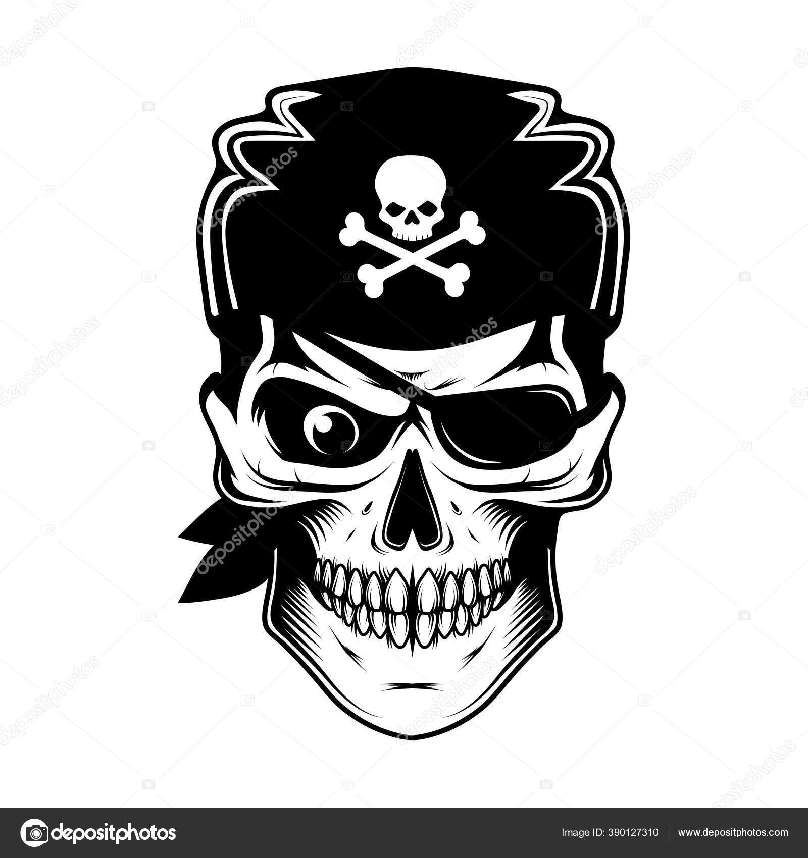 Vetor de ilustração do logotipo do crânio de piratas