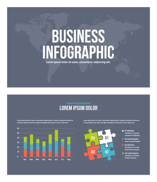 Vector negocio infografía presentación diapositivas plantilla No. 1. . — Archivo Imágenes Vectoriales