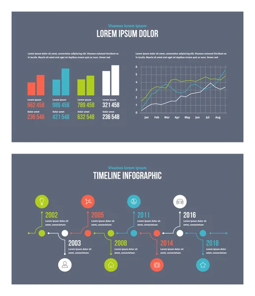 Şablon No 3 vektör iş Infographic sunu slaytları. — Stok Vektör