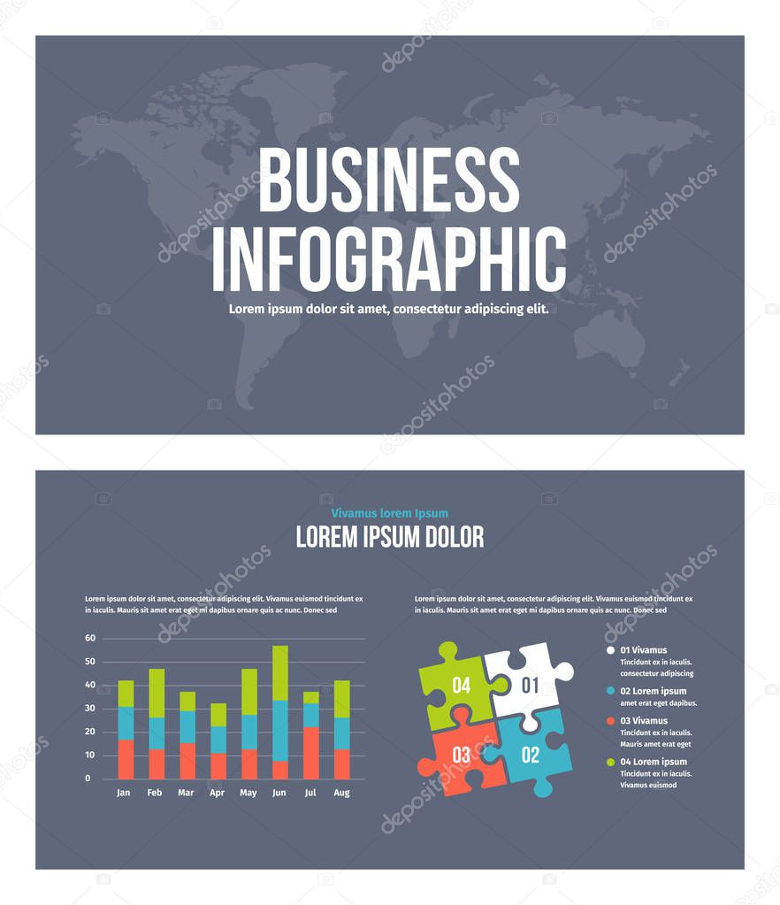 Vector business infographic presentation slides template No. 1.
