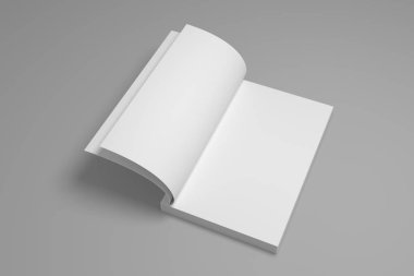 3D çizim kitap mock-up açıldı.