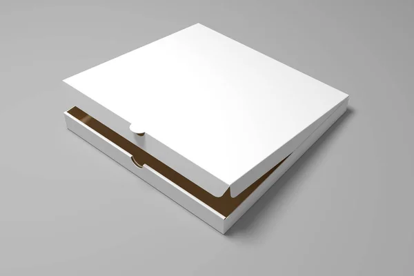 Blank 3D rendering pizza box mock up template. — Stock Photo, Image