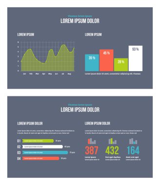 Şablon No 9 vektör iş Infographic sunu slaytları.