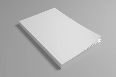Boş yumuşak kapak kitap mockup. 3D render mock-up.