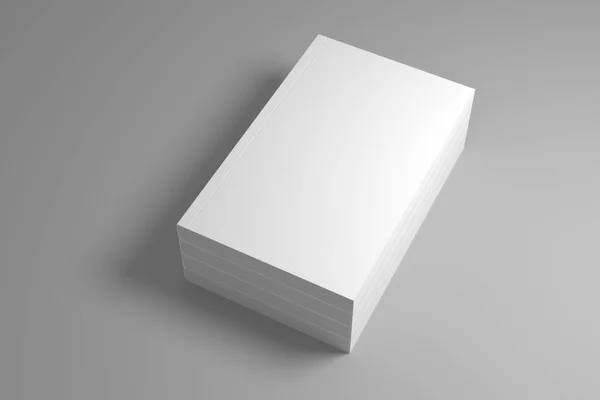 Stack Blank Books Gray Shadow Illustration Mock Template — Stock Photo, Image