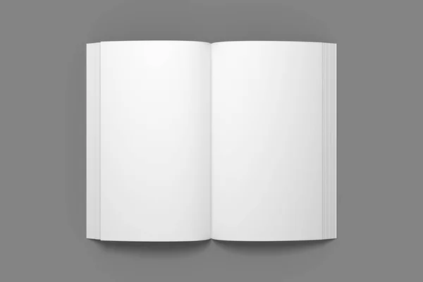 Maketa Prázdný Otevřenou Knihu Bílá Ilustrace Knihy Mock Pohledu Shora — Stock fotografie