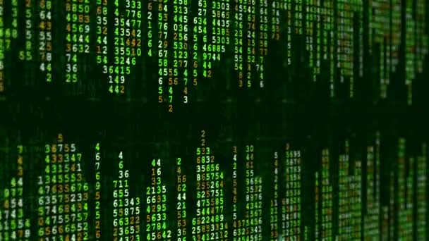 Fundo Alta Tecnologia Verde Abstract Digital Binary Matrix Effect Computador — Vídeo de Stock