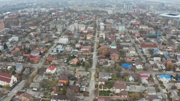 Luftaufnahme Der Dächer Der Stadt Dnipro Aufnahmen Von Drohnen Dnepr — Stockvideo