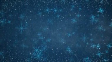 Dijital yeni yıl veya Noel tebrik ile ekran kartı devre kar taneleri. Soyut kış tatil arka plan sorunsuz döngü animasyon.