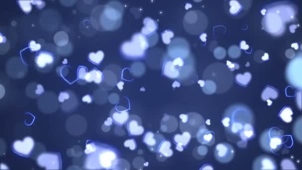 Blue Abstract Hearts Background Seamless Loop Valentines Day Holiday Animation — Αρχείο Βίντεο