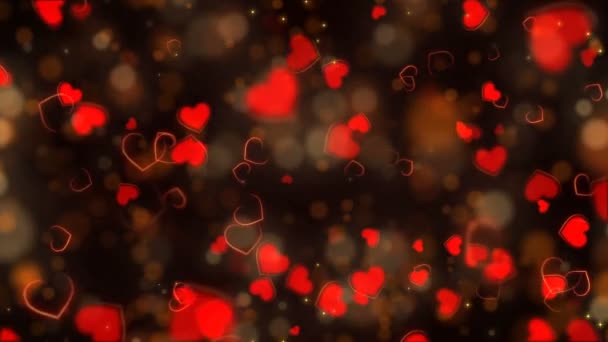 Kırmızı Soyut Kalpleri Arka Plan Sorunsuz Döngü Sevgililer Günü Tatil — Stok video