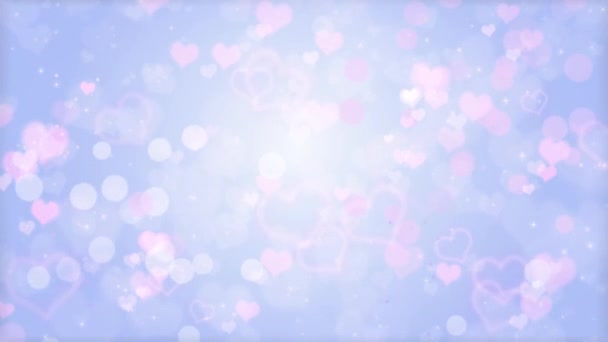 Cuori Romantici Bokeh Sfondo Animazione Loop Senza Soluzione Continuità San — Video Stock