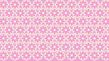 Sorunsuz döngü çiçek çiçek Dürbünü deseni. Çok renkli hareket soyut geometrik arka plan.