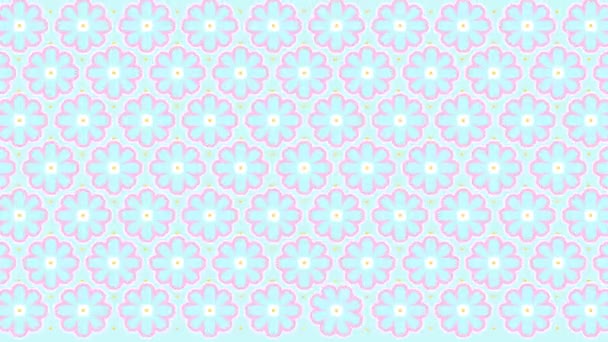 Bezešvá Smyčka Květinový Vzor Kaleidoskop Geometrické Pozadí Abstraktní Barevné Pohybu — Stock video